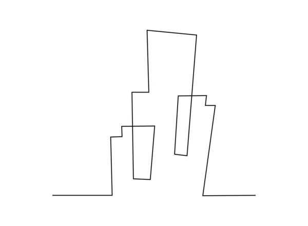 建筑物 住宅概念 图解的连续线条绘图 — 图库照片