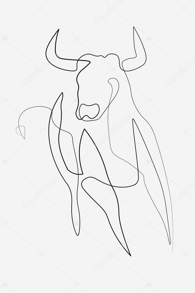 Chinese new year 2021 year of the cow, red and gold line art character, simple hand drawn asian elements with craft style on background. (Chinese translation: Happy chinese new year 2021, year of cow)