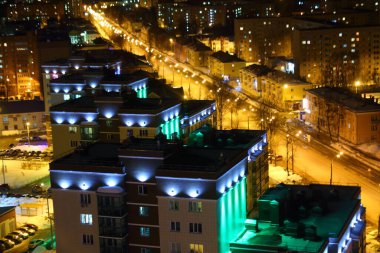 Gece şehri, akşam sokak ışıkları