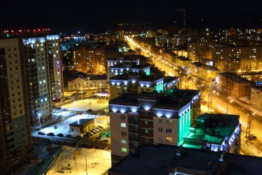 Gece şehri, akşam sokak ışıkları