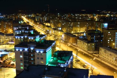 Gece şehri, akşam sokak ışıkları