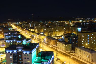 Gece şehri, akşam sokak ışıkları