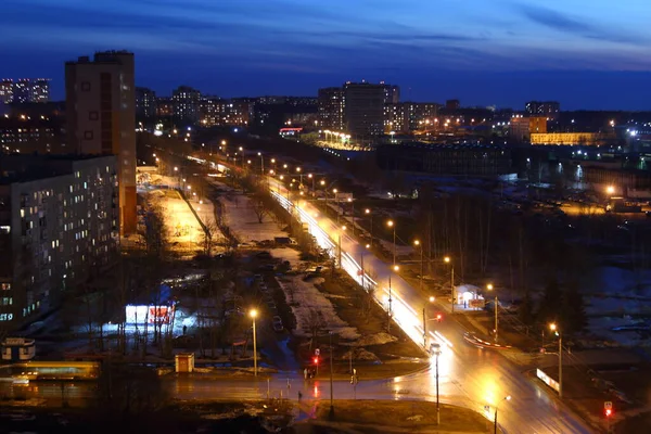 Gece Şehri Akşam Sokak Işıkları — Stok fotoğraf