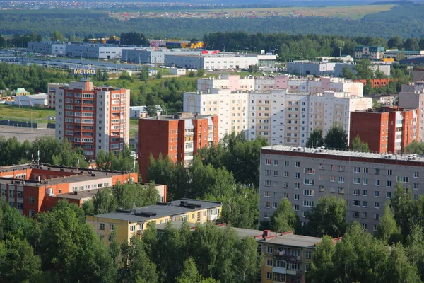 Stadt Von Oben Gebäude Und Straßen — Stockfoto