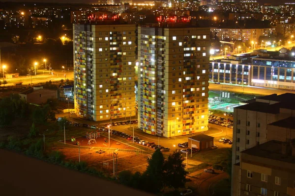 Vista Una Ciudad Por Noche — Foto de Stock