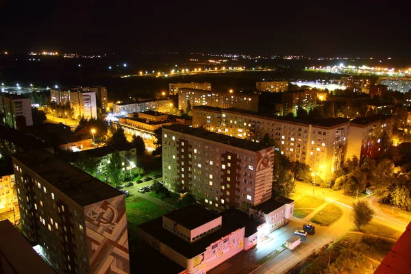 Vista Una Ciudad Por Noche — Foto de Stock