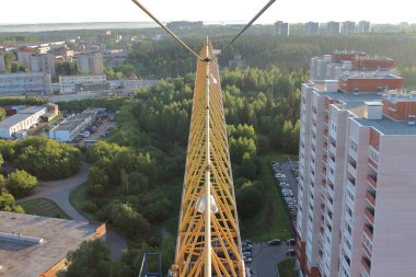 boom inşaat kulesi vinç üst görünümü