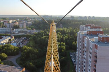 boom inşaat kulesi vinç üst görünümü