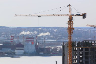 kule vinç inşaat alanı görüntüsü