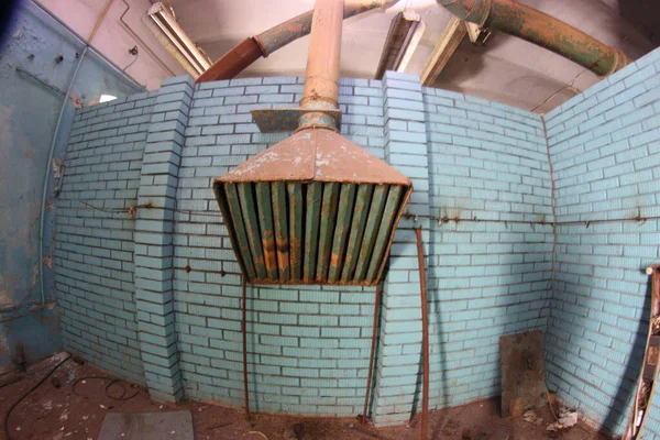 Abandoned Kitchen Old Large Ventilation — Stock Photo, Image