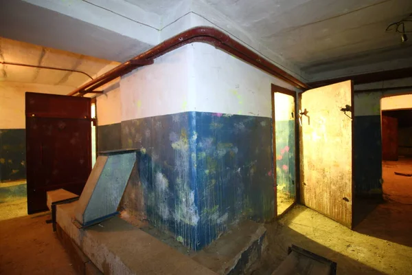 Chambres Abri Bombe Abandonné Avec Des Objets — Photo