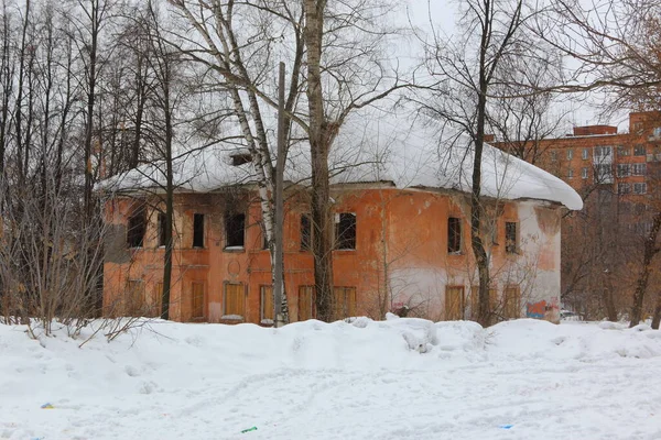 Área Antigas Casas Emergência Abandonadas — Fotografia de Stock