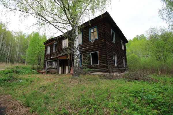 Verlassenes Holzhaus Wald — Stockfoto