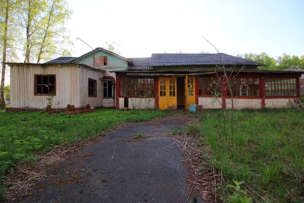 abandoned children\'s camp building and territory