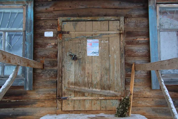 Casa Madeira Inverno Neve — Fotografia de Stock