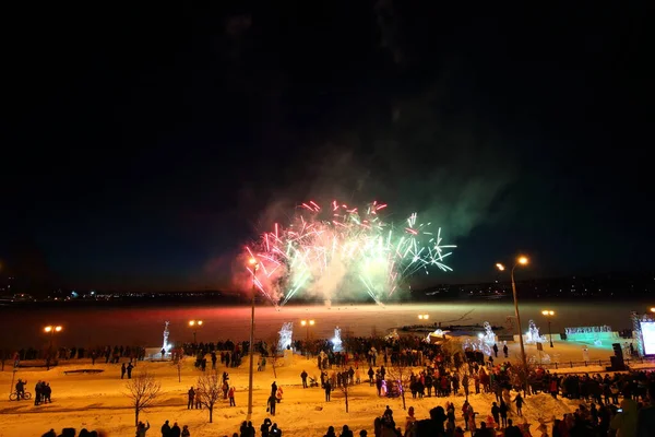 Feuerwerk Zum Stadtfest — Stockfoto