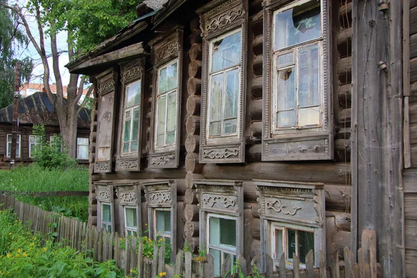 Window Frames Wooden Houses — Stock Photo, Image