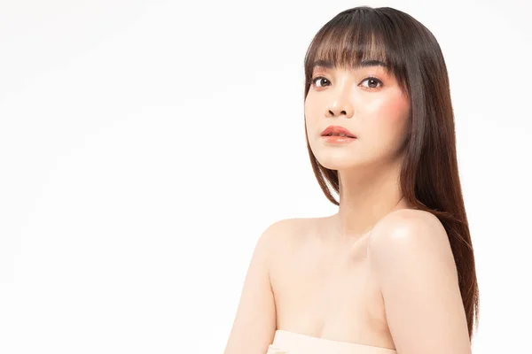 Beauté Asiatique Femmes Portrait Visage Avec Peau Naturelle Soins Peau — Photo