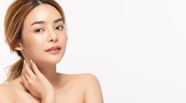 Bellezza Donne Asiatiche Ritratto Viso Con Cura Della Pelle Sana — Foto Stock