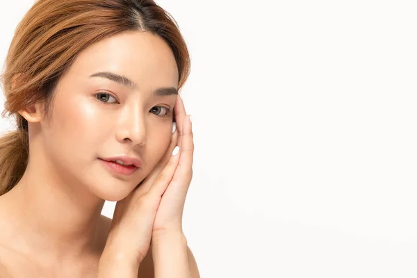 Bellezza Donne Asiatiche Ritratto Viso Con Cura Della Pelle Sana — Foto Stock