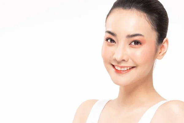 Beleza Asiática Mulheres Retrato Rosto Com Cuidados Com Pele Saudável — Fotografia de Stock
