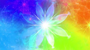 Psikedelik büyüleyici renk soyut fraktal arkaplan değişimi karmaşık değişen dalgalı uzay çiçekleri parlak renklerde.