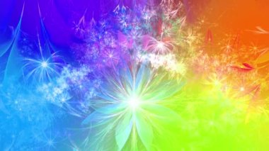 Psikedelik büyüleyici renk soyut fraktal arkaplan değişimi karmaşık değişen dalgalı uzay çiçekleri parlak renklerde.