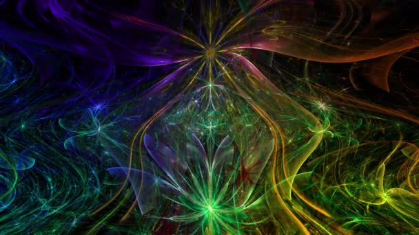 Psychedelic Wavy Rippling Mesmerizing Color Changing Abstract Fractal Background Intricate — Stock Video