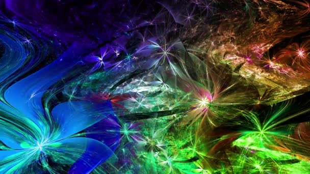 Psychedelische Golvende Kabbelende Betoverende Kleur Veranderende Abstracte Fractal Achtergrond Met — Stockvideo