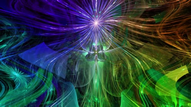 Psychedelic Wavy Rippling Mesmerizing Color Changing Abstract Fractal Background Intricate — Stock Video