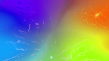 Gökkuşağı rengi soyut fraktal zemin değiştiriyor. Karmaşık birbirine bağlı psikedelik uzay çiçekleri ortada büyük bir çiçek, yavaşça hareket ediyor ve dalgalanıyor.