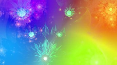 Psikedelik büyüleyici renk soyut fraktal arkaplan değişimi karmaşık değişen dalgalı uzay çiçekleri parlak renklerde.