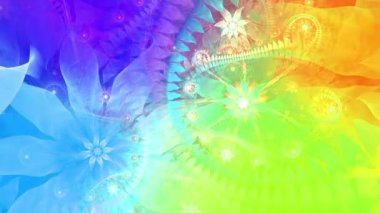 Psikedelik büyüleyici renk soyut fraktal arkaplan değişimi karmaşık değişen dalgalı uzay çiçekleri parlak renklerde.