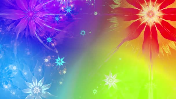 Color Fascinante Psicodélico Cambiando Fondo Fractal Abstracto Con Intrincadas Flores — Vídeo de stock