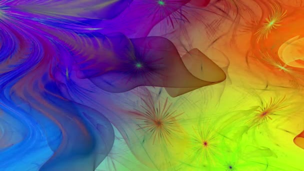 Duhová Barva Měnící Abstraktní Fraktním Pozadím Komplikovanými Propojenými Psychedelickými Prostorovými — Stock video