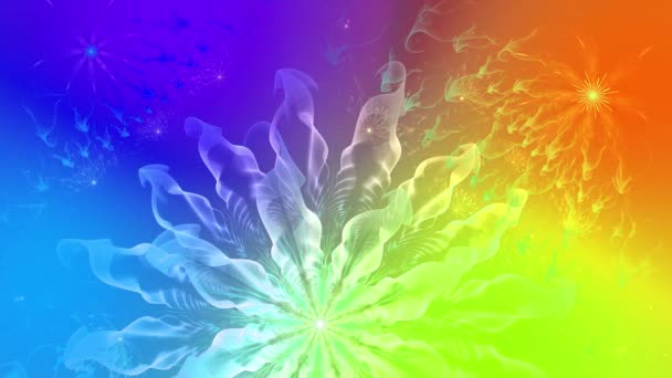 Psychedelic Mesmerizing Color Changing Abstract Fractal Background Intricate Changing Wavy — Stock Video