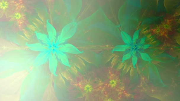 Culoarea Curcubeului Luminos Schimbând Fundalul Fractal Abstract Flori Complexe Interconectate — Videoclip de stoc