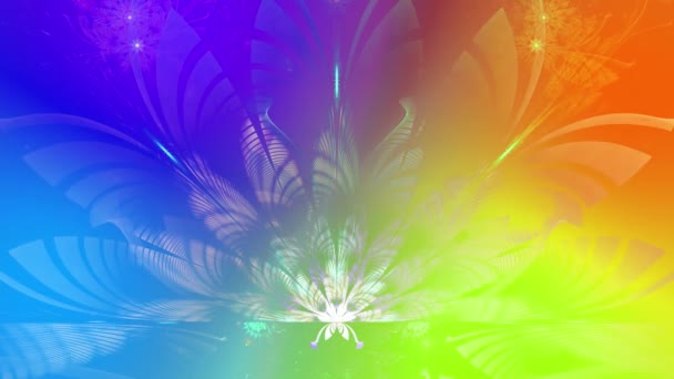 Psychedelische Betoverende Kleur Veranderende Abstracte Fractal Achtergrond Met Ingewikkelde Veranderende — Stockvideo