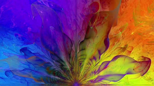 Rainbow Kleur Veranderende Abstracte Fractal Achtergrond Met Ingewikkelde Onderling Verbonden — Stockvideo