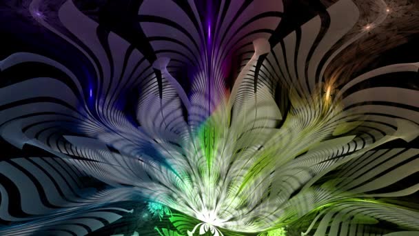 Psychedelic Wavy Rippling Mesmerizing Color Changing Abstract Fractal Background Intricate — Stock Video