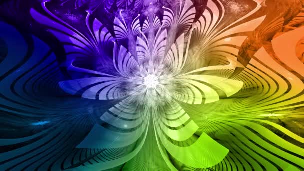 Psychedelic Wavy Rippling Mesmerizing Color Changing Abstract Fractal Background Intricate — Stock Video