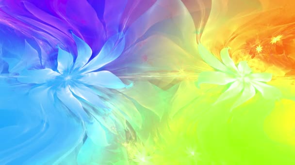 Rainbow Kleur Veranderende Abstracte Fractal Achtergrond Met Ingewikkelde Onderling Verbonden — Stockvideo
