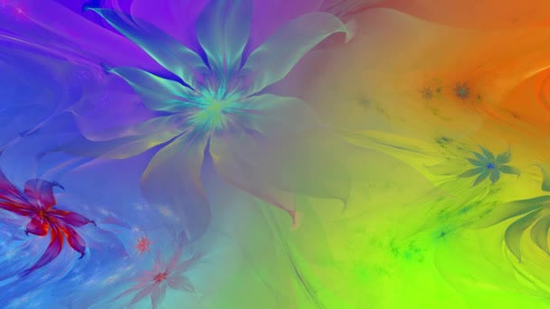 Ουράνιο Τόξο Χρώμα Αλλάζει Αφηρημένη Φράκταλ Φόντο Περίπλοκα Διασυνδεδεμένα Ψυχεδελικά — Αρχείο Βίντεο
