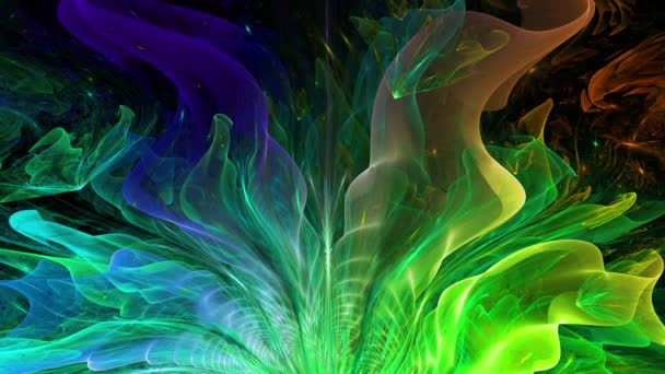 Psychedelische Golvende Kabbelende Betoverende Kleur Veranderende Abstracte Fractal Achtergrond Met — Stockvideo