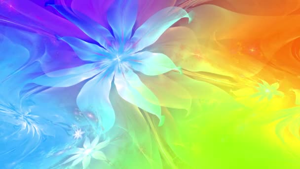 Радужный Цвет Меняющий Абстрактный Фрактальный Фон Сложными Взаимосвязанными Психоделическими Цветами — стоковое видео