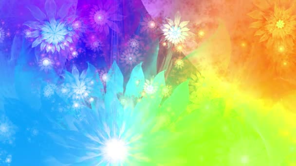 Color Fascinante Psicodélico Cambiando Fondo Fractal Abstracto Con Intrincadas Flores — Vídeos de Stock