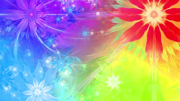 Color Fascinante Psicodélico Cambiando Fondo Fractal Abstracto Con Intrincadas Flores — Vídeo de stock