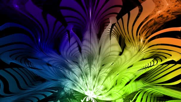 Психоделический Волнистый Волнистый Завораживающий Цвет Меняющий Абстрактный Фрактальный Фон Сложным — стоковое видео