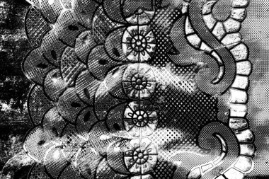 Soyut arkaplan. Monokrom dokusu. Siyah ve beyaz desenli arkaplan. 