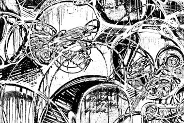 Soyut grunge arkaplanı. Monokrom dokusu. Siyah ve beyaz desenli arkaplan